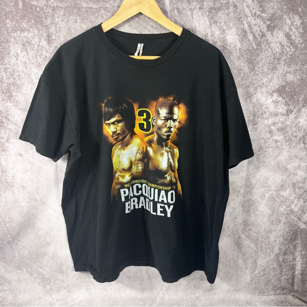 Manny Paquiao Shirt Mens XXL Black Boxing Double Sided Pac Man Bradley Fight